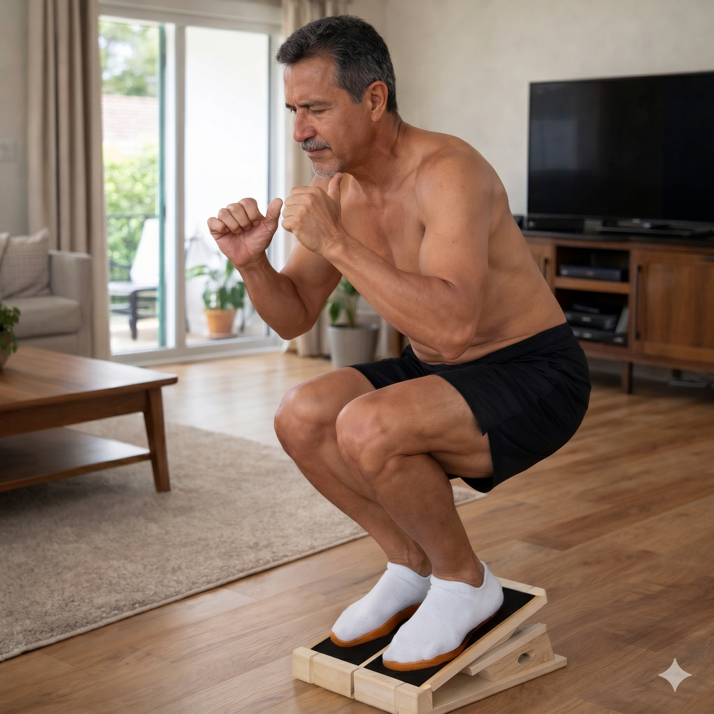 Tabla de estiramiento para fisioterapia en casa y gimnasio